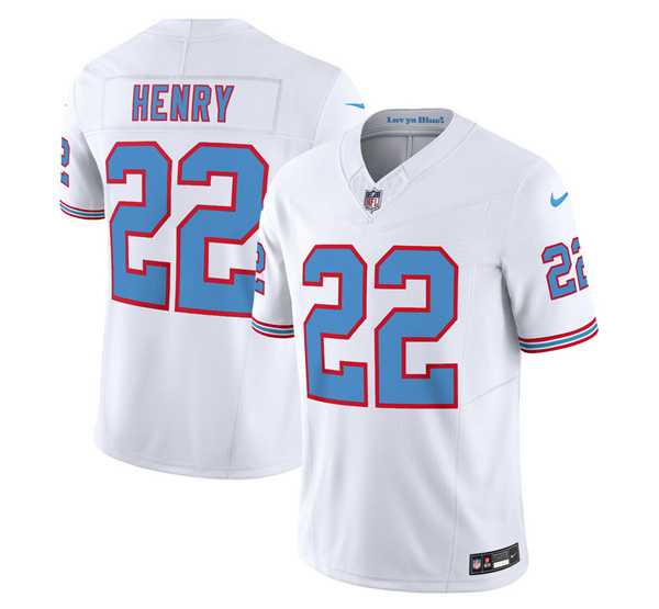 Men & Women & Youth Tennessee Titans #22 Derrick Henry White 2023 F.U.S.E. Vapor Limited Throwback Jersey